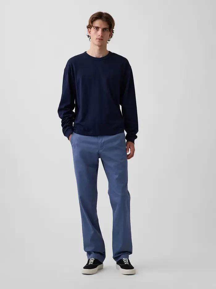 Modern Straight Khakis - Peal blue