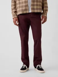 Modern Straight Khakis - RICH PLUM — view 2