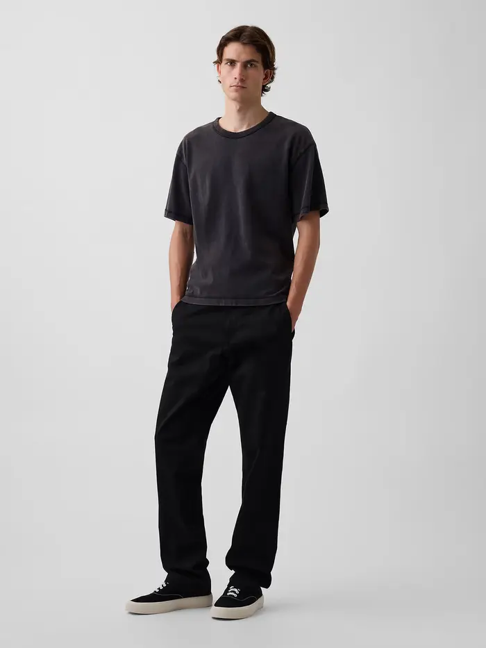Modern Straight Khakis - True black
