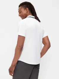 Modern Tech Zip Polo - Calla Lily White — view 2