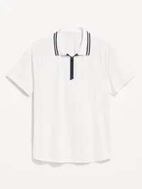 Modern Tech Zip Polo - Calla Lily White — view 4