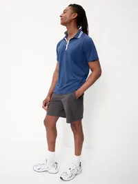 Modern Tech Zip Polo - Pacific Blue — view 3