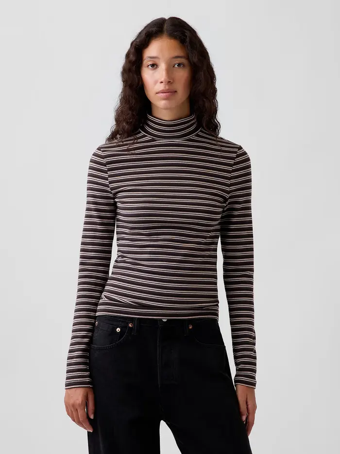 Modern Turtleneck - Brown stripe