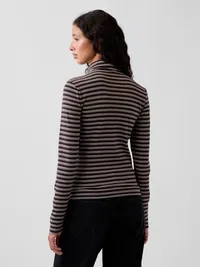 Modern Turtleneck - Brown stripe — view 3