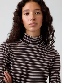 Modern Turtleneck - Brown stripe — view 4