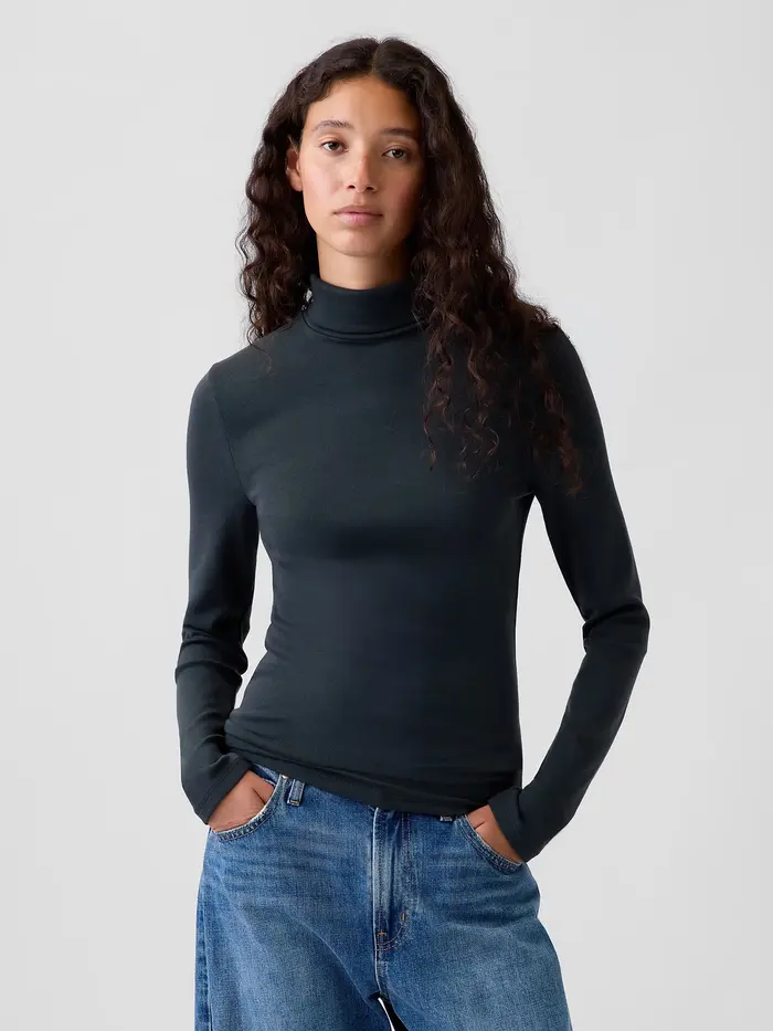 Modern Turtleneck - Forest river green