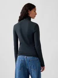 Modern Turtleneck - Forest river green — view 3