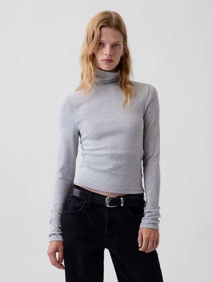 Modern Turtleneck - Light heather grey
