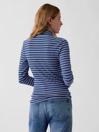 Modern Turtleneck - Navy blue stripe — view 3