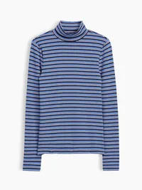 Modern Turtleneck - Navy blue stripe — view 4