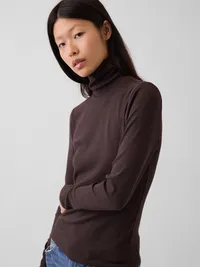 Modern Turtleneck - Terra brown — view 4
