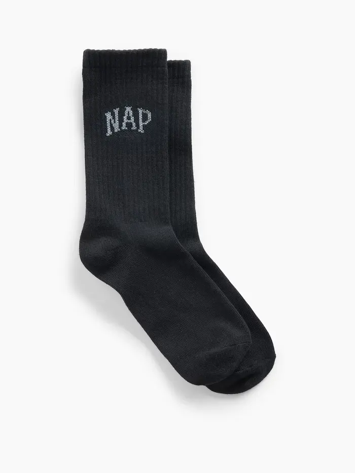 NAP Logo Crew Socks - Black