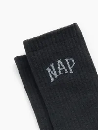 NAP Logo Crew Socks - Black — view 2
