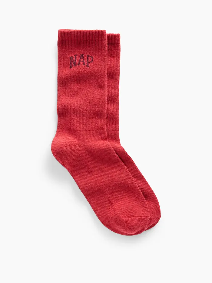NAP Logo Crew Socks - Modern red