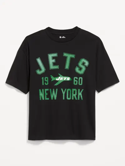 New York Jets Oversized Graphic T-Shirt for Men - New York Jets