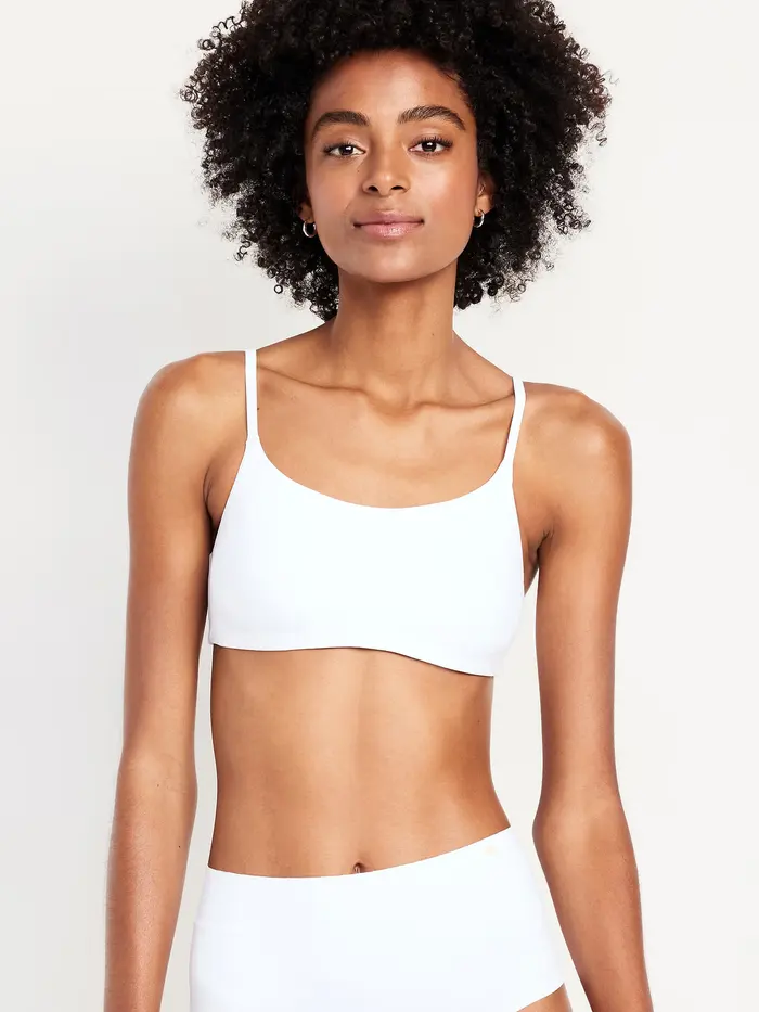 No-Show Bralette - White Lilies