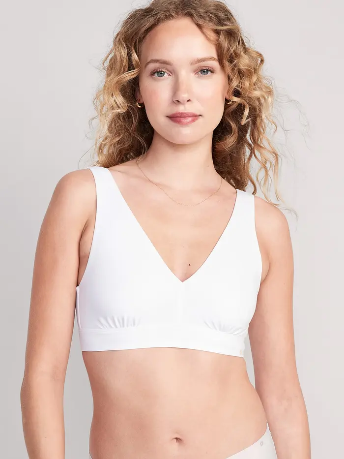 No-Show Bralette - White Lilies