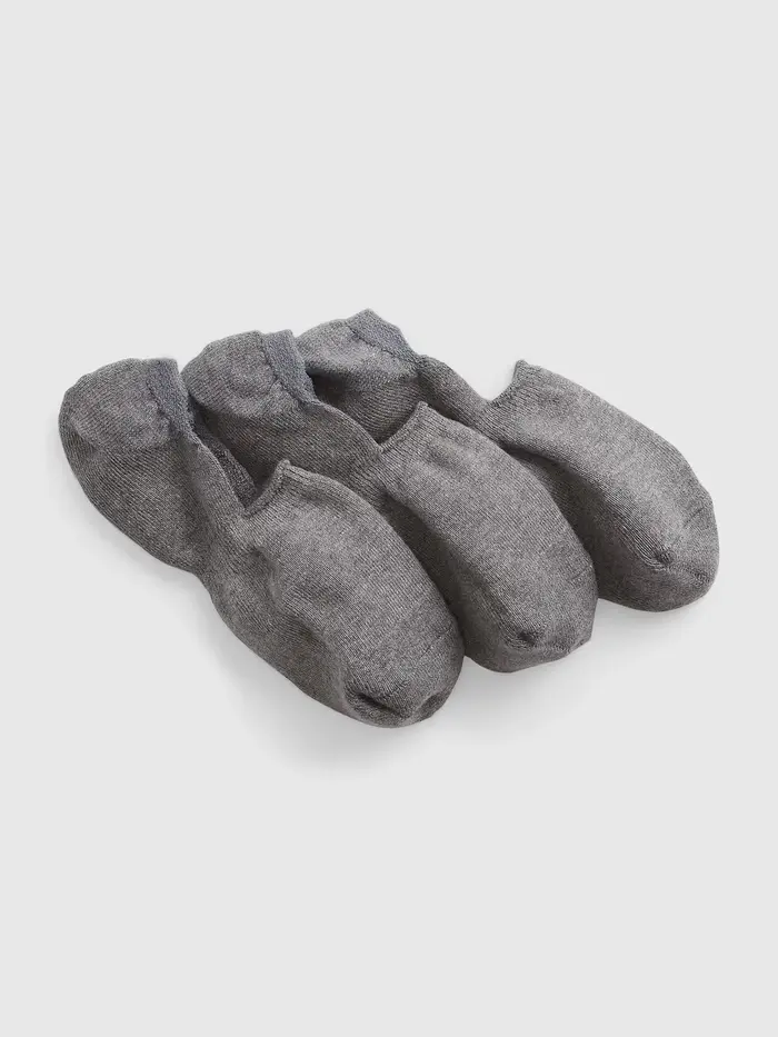 No Show Socks (3-Pack) - Grey