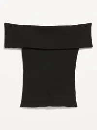 Off-The-Shoulder Fitted Top - Black Jack — view 4