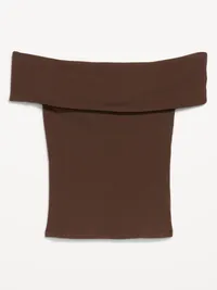 Off-The-Shoulder Fitted Top - Earthen — view 4