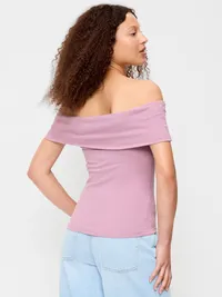 Off-The-Shoulder Fitted Top - Rose Dawn — view 2