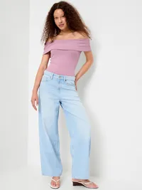 Off-The-Shoulder Fitted Top - Rose Dawn — view 3