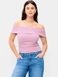 Off-The-Shoulder Fitted Top - Rose Dawn — view 5