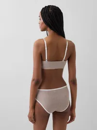 Organic Stretch Cotton Bralette - Brown gingham — view 2