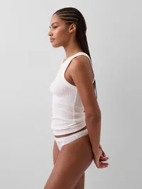 Organic Stretch Cotton Thong - Optic white — view 2