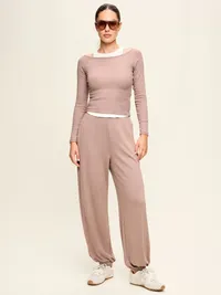 Oversized Bounce Lite Bubble Joggers - Mocha — view 2