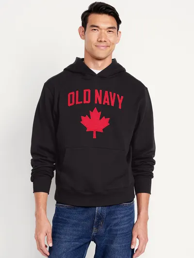 Oversized Canada Logo Pullover Hoodie - Black Jack