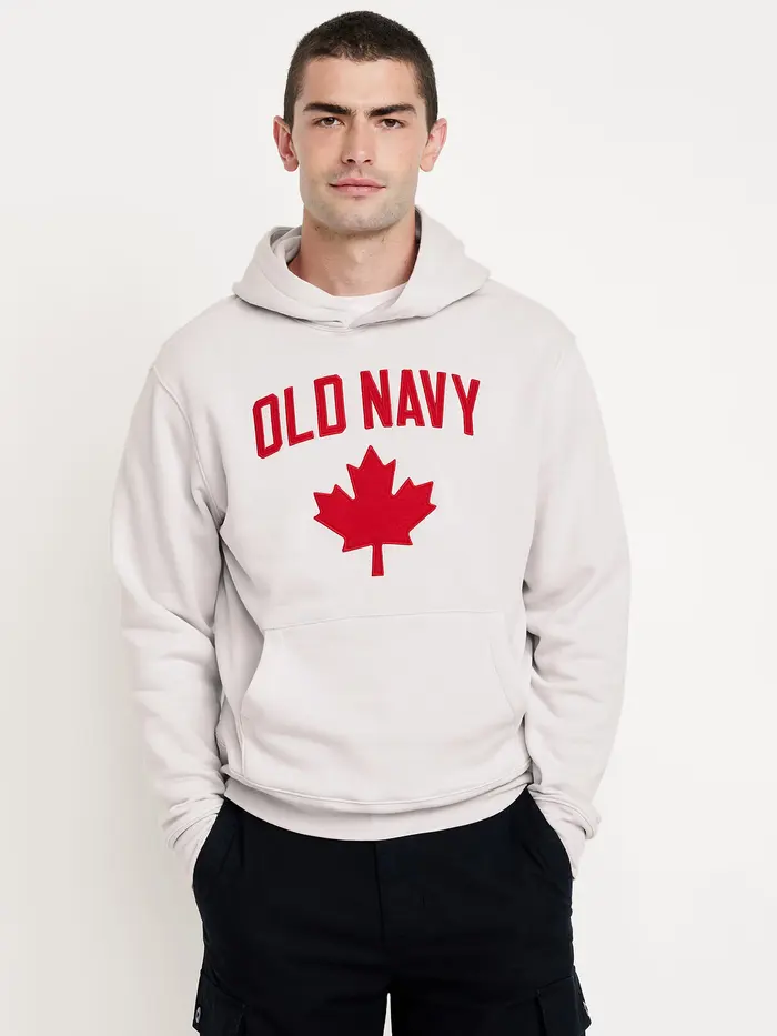 Oversized Canada Logo Pullover Hoodie - Light Heather Gray