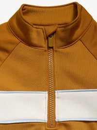 Oversized Color-Blocked Quarter-Zip Pullover for Toddler Boys - Baltic Amber — view 2