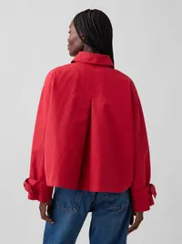 Oversized Crop Trench Jacket - Chakra red — view 3