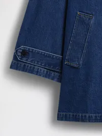 Oversized Denim Car Coat - Medium wash — view 5