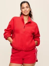 Oversized Half-Zip Performance Fleece Pullover - Amaryllis — view 5