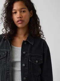 Oversized Icon Denim Jacket - Black wash — view 4