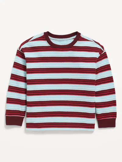 Oversized Long-Sleeve Striped T-Shirt for Toddler Boys - Reddy Or Not