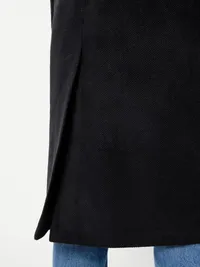 Oversized Longline Overcoat - Black Jack — view 5