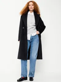 Oversized Longline Overcoat - Black Jack — view 3