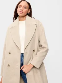 Oversized Longline Overcoat - Oatmeal — view 3
