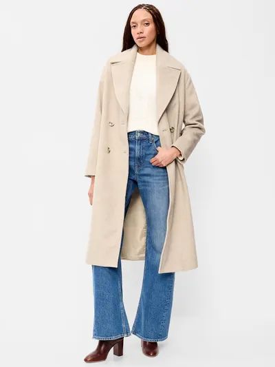 Oversized Longline Overcoat - Oatmeal