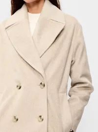 Oversized Longline Overcoat - Oatmeal — view 4