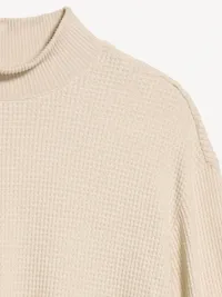 Oversized Mock-Neck Long-Sleeve Top - Wish Bone — view 4