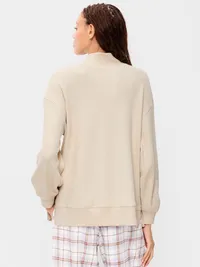 Oversized Mock-Neck Long-Sleeve Top - Wish Bone — view 2