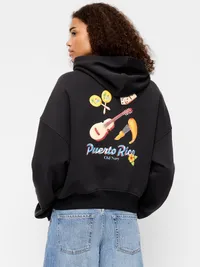 Oversized Pullover Graphic Hoodie Sweatshirt - Black Jack — view 2