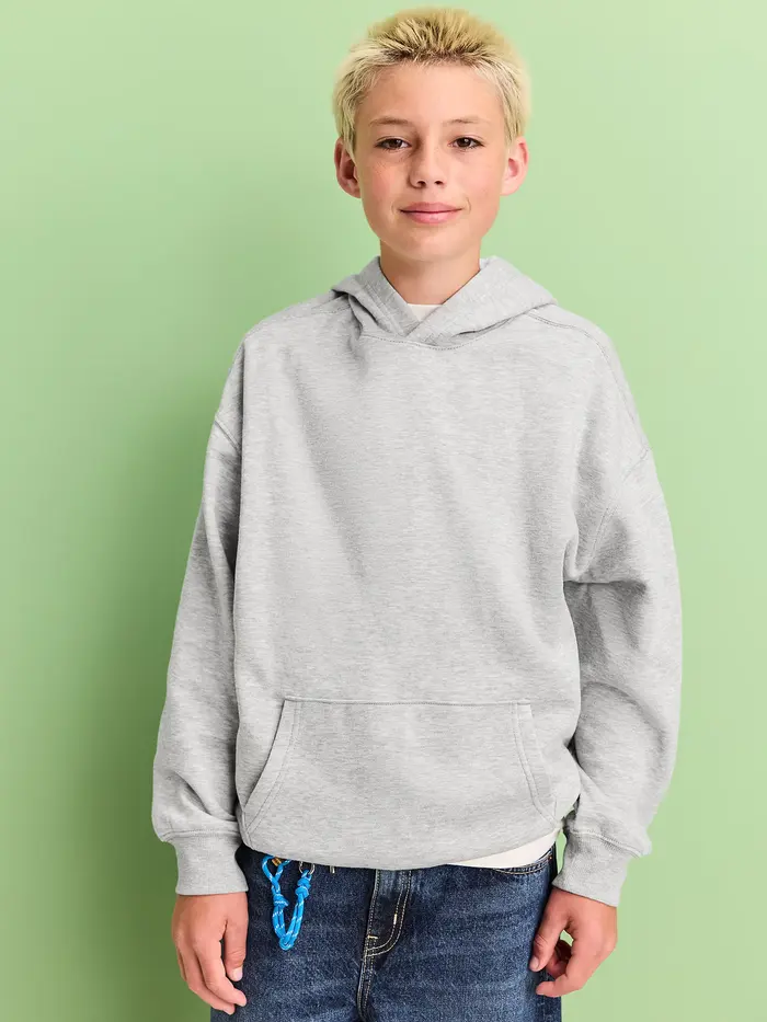 Oversized Pullover Hoodie for Boys - Heather Gray