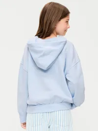 Oversized Pullover Hoodie for Girls - Light Blue — view 2