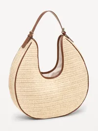 Oversized Raffia Hobo Bag - Totally Natural — view 3