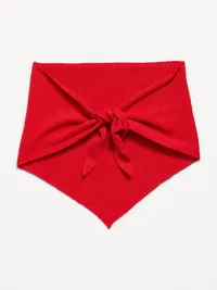 Oversized Rib-Knit Triangle Scarf - Scotty Red — view 2